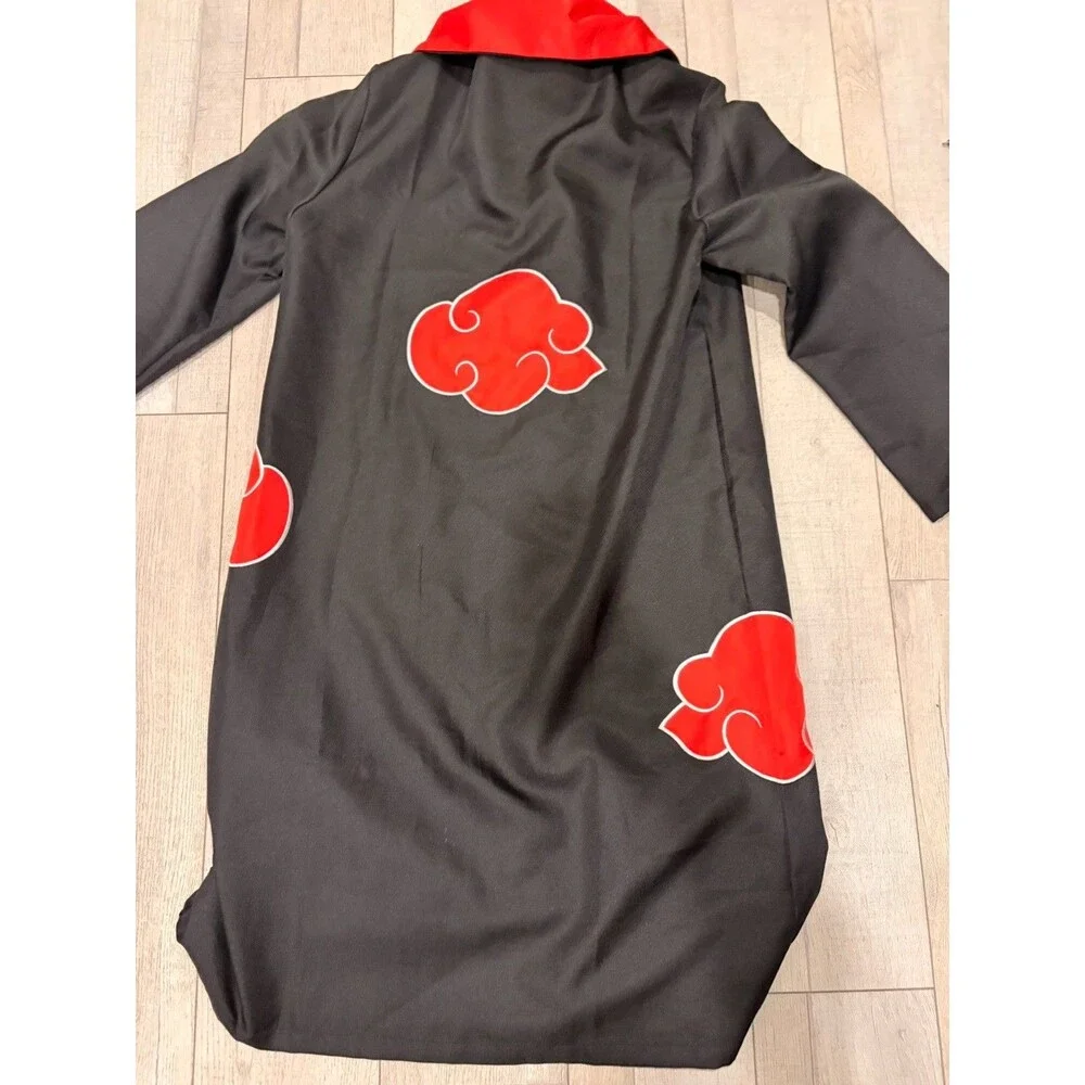 Naruto Anime Costume Cosplay Black Zip Robe Sz Large Itachi Obito Kakashi Sasuke